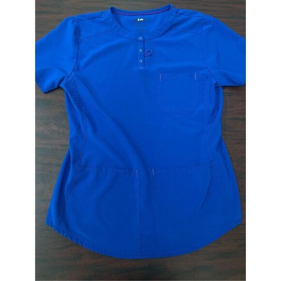 ScrubStar Supreme Stretch Electric Blue Scrub Top Size X-Small - Picture 1 of 8